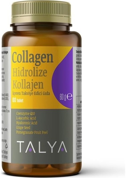 Talya Hidrolize Kollajen Içeren Takviye Edici Gıda - Destek Takviyesi - Saç, Cilt ve Tırnaklar - 60 Tablet modelleri