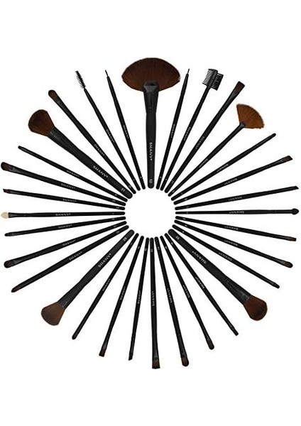 Shany Profesyonel Fırça Seti, Suni Deri Kese, 32 Adet, Sentetik Kıl