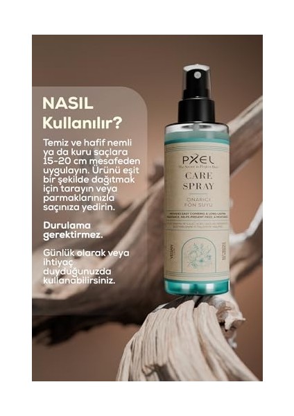 Pxel Çift Fazlı Isı Koruyucu ve Onarıcı Fön Suyu 200 ml – Vegan, Durulanmayan Saç Bakım Spreyi, Tüm Saç Tipleri Için, Elektriklenme Önleyici, Parlaklık ve Yumuşaklık Sağlar modelleri