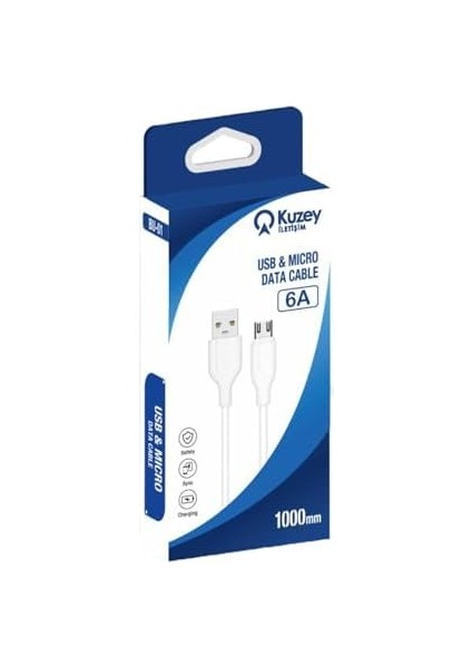 Kzy Iletişim Iletişm Micro 6 Amper Hızlı Şarj ve Data Kablosu 1 Metre modelleri