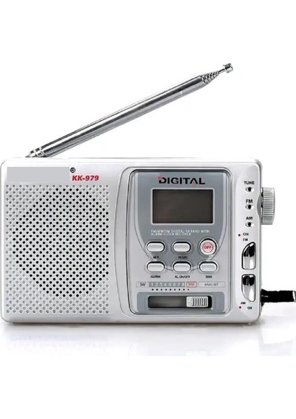 KK-979 Fm Radyo Alarmlı Manuel Aramalı 10 Bant Pilli Radyo
