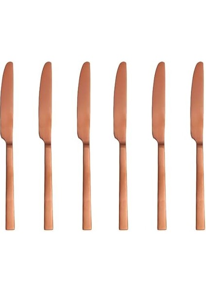 Mat Bakır Tatlı Bıçak Seti 6 Adet