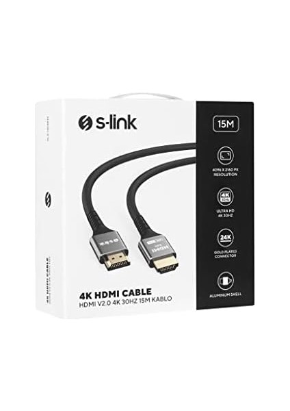SLX-HD4K15 19+1 HDMI To HDMI 15M Metal V2.0 4K (4096 * 2160) 30Hz Kablo modelleri