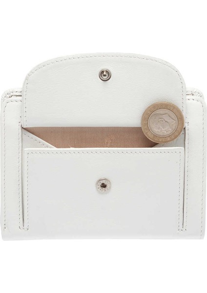 Beyaz Hakiki Deri Kadın Cüzdan - S1CB00005714-B58