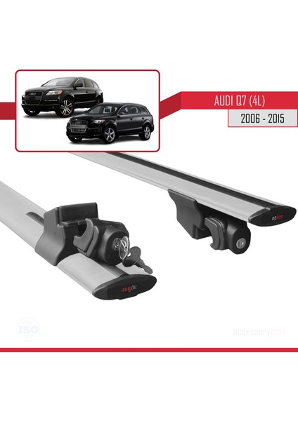 Q7 (4L) 2006-2015 Arası ile Uyumlu HOOK Model Ara Atkı Tavan Barı Gri 2 Adet