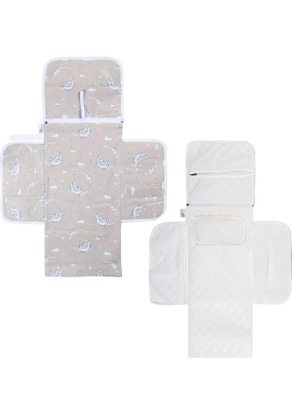 Baby'ness Çanta Boy Alt Değiştirme Bakım Seti, Sıvı Geçirmez, Leke Tutmaz, Aydede Desenli, Desenli, Bej, 70X35CM fiyatları