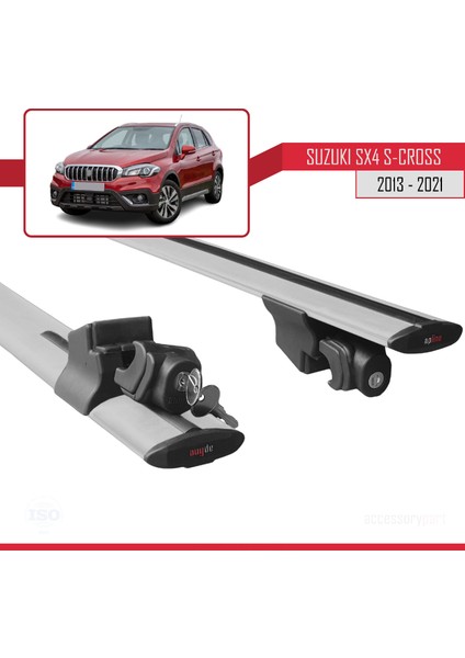 Suzuki SX4 S-Cross 3 (JYB) 2013-2021 Arası ile Uyumlu HOOK Model Ara Atkı Tavan Barı Gri 2 Adet