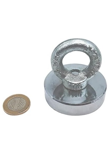 Güçlü Deniz Mıknatısı - Fishing Magnet - Daimi Çelik Mıknatıs - Halkalı Pot Mıknatıs - Kaplı - Paslanmaz - Kararma Yapmaz - Tuzlu Suya Dayanıklı (Ø60 mm (100 Kg)) fiyatları