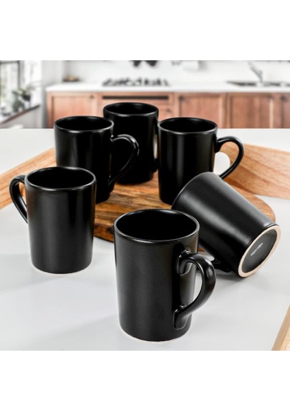 Mat Siyah Zen Kupa 8 cm 6 Adet