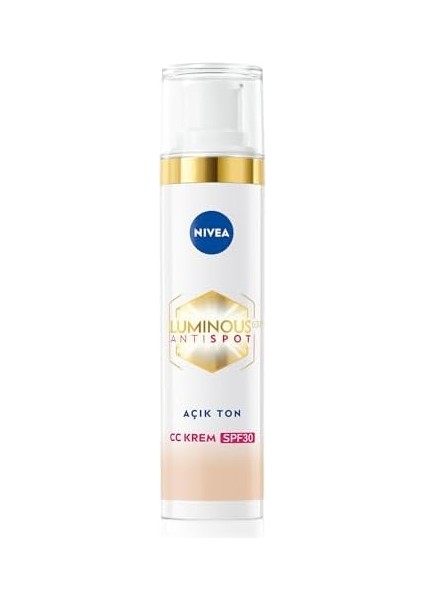 Nıvea LUMINOUS630 Leke Karşıtı Krem cc Fluid SPF30 Light 40ML