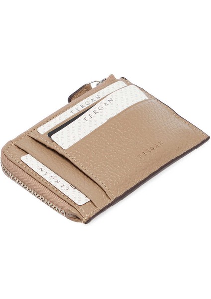 Bej Hakiki Deri Unisex Kredi Kartlık - S1KK00000265-S95