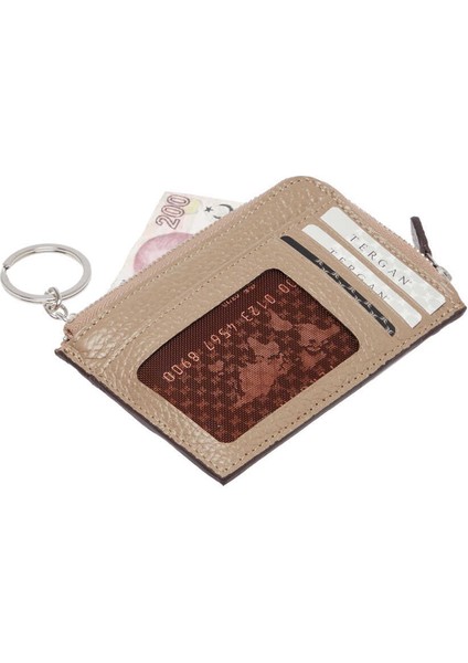 Bej Hakiki Deri Unisex Kredi Kartlık - S1KK00000265-S95