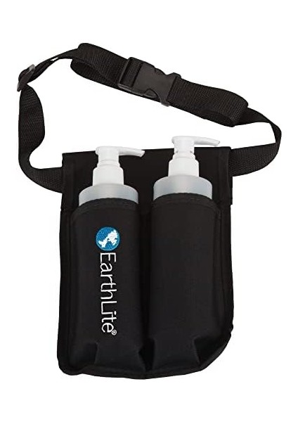Earthlıte Masaj Şişesi Kılıfı Çift Kit - 2 Şişe ve Ağır Hizmet Dahil, Masaj Yağı ve Masaj Losyonu Için Ayarlanabilir Çift Kılıf (2x 8oz), Siyah