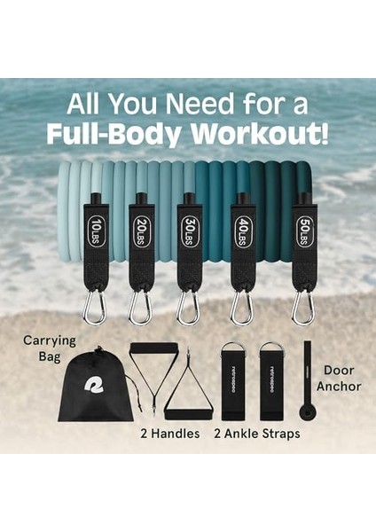 Retrospec Kulplu Antrenman Bantları, Kapı Çapası, Kadın ve Erkek Için Taşıma Çantası, 5 Adet modelleri