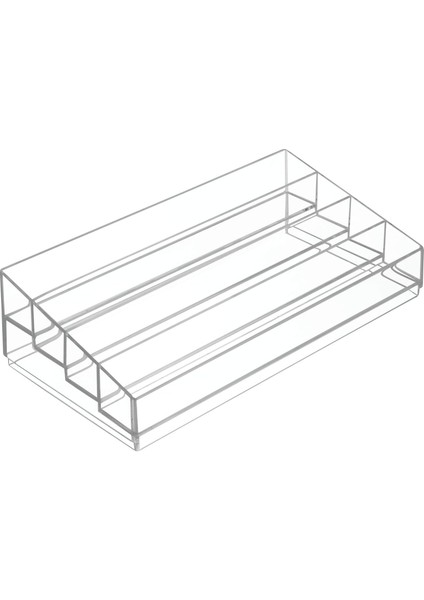 Idesign Tiered Cosmetics & Oje Düzenleyici, The Clarity Collection, 33 x 16,5 Cm, 8,8 Cm, Şeffaf