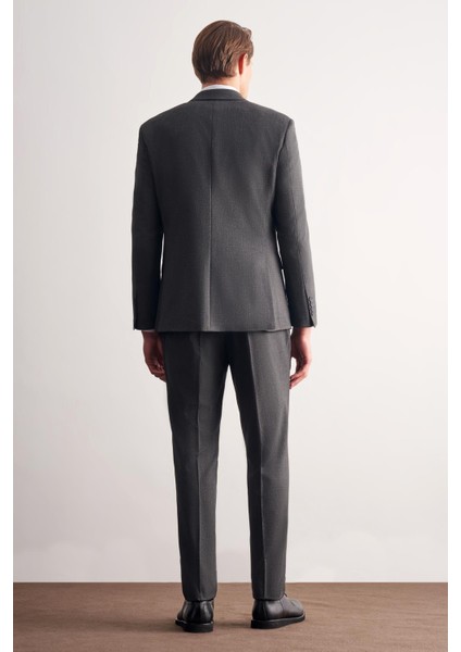 Antrasit Kırlangıç Yaka Tam Astar 6 Drop Slim Fit Takım Elbise 1001255162