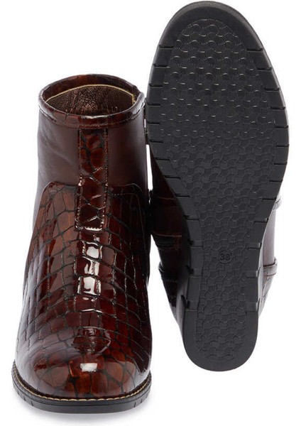 Kahve Hakiki Rugan Deri Kadın Casual Bot - K23K1BT66851-U0M