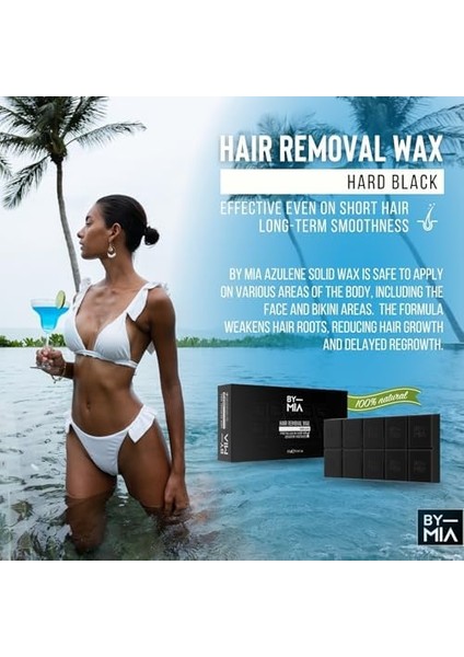 By Mıa Epilasyon Kalıp Ağda Wax 500GR | Tüm Vücut, Yüz, Burun, Bikini Bölgesi | Kılların Köklerini Zayıflatır | Yeniden Büyümeyi Geciktirir | Uzun Süreli Pürüzsüzlük (500 Gr, Black)