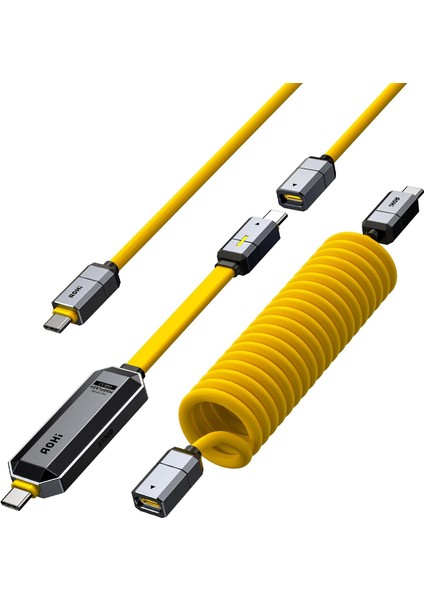 Spliceable 2'si 1 Arada Hızlı Şarj ve Veri Depolama Kablosu Seti, 240W Pd 3.1 USB C - USB C Kablosu, 512GB USB C Sürücü, Macbook, 15, Galaxy S24 Için USB 3.2 Gen2+Tip C SSD USB