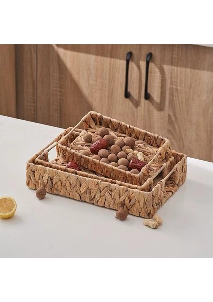 3'lü Hasır Tepsi Seti – Sunumluk ve Dekoratif Hasır Tepsi, Hasır El Örgüsü Tepsi, Mutfak ve Sofra Için Şık ve Estetik Sunum Tepsisi, Çok Amaçlı Hasır Sepet Tepsi Takımı (Dikdörtgen) modelleri