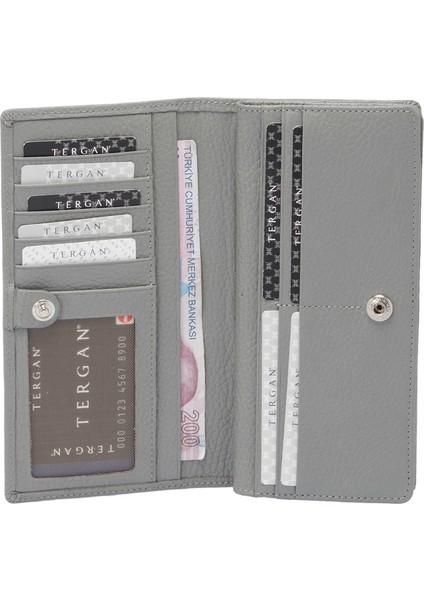 Gri Hakiki Deri Kadın Cüzdan - S1CB00005685-H1Y fırsatları