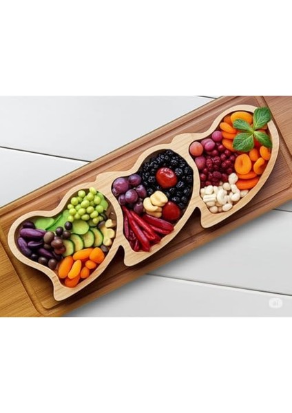 High-Tech "bambu Kalp Şekilli Servis Tabağı Seti - 3'lü Ahşap Sunum Tabağı | Sağlıklı, Çevre Dostu, Şık Kahvaltı ve Atıştırmalık Sunumları Için Ideal" fiyatları