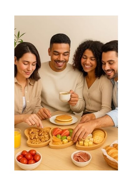 High-Tech "bambu Kalp Şekilli Servis Tabağı Seti - 3'lü Ahşap Sunum Tabağı | Sağlıklı, Çevre Dostu, Şık Kahvaltı ve Atıştırmalık Sunumları Için Ideal" modelleri