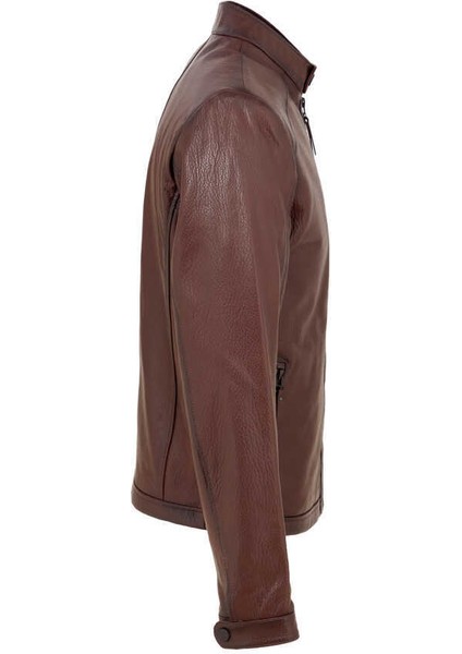 Kahve Hakiki Deri Erkek Hakiki Deri Mont - E22KDM310381-R4W