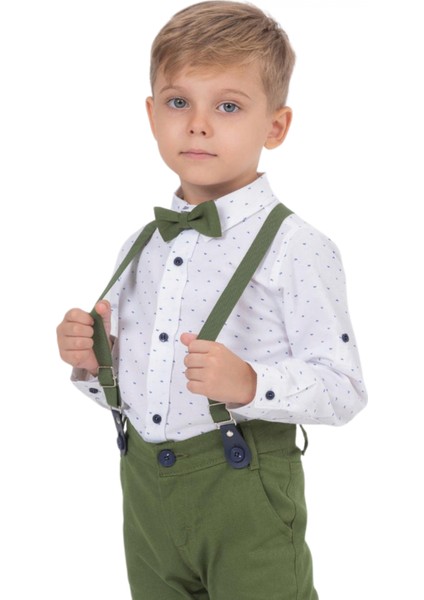 YAPRAK DESENLİ GÖMLEKLİ SALOPET ERKEK TAKIM