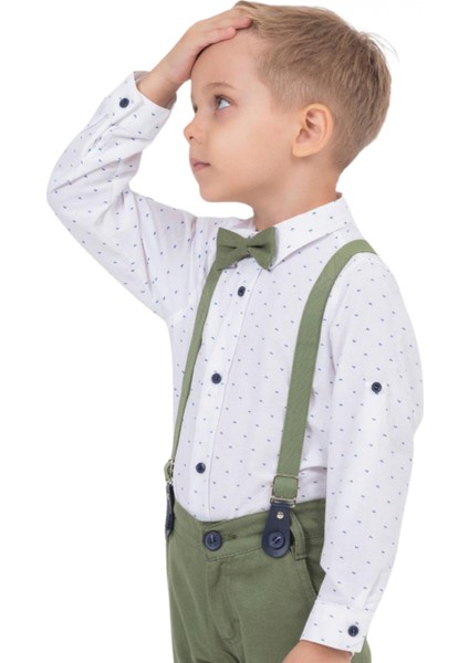 YAPRAK DESENLİ GÖMLEKLİ SALOPET ERKEK TAKIM