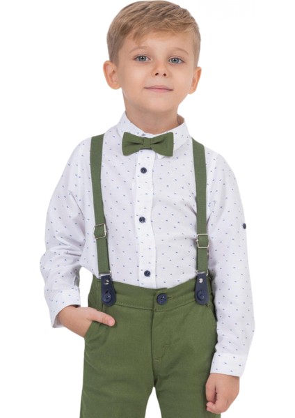 YAPRAK DESENLİ GÖMLEKLİ SALOPET ERKEK TAKIM