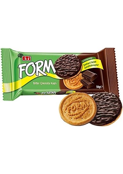 Eti Form Bitter Çikolata Kaplı Lifli Bisküvi 50 G x 24 Adet fiyatları