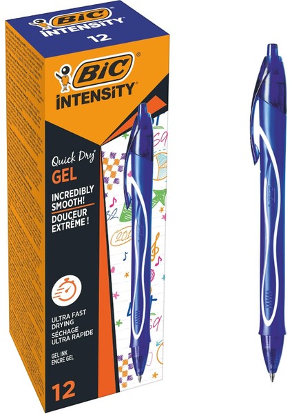 Gel-Ocity Dry Hizli Kuruyan Jel 12'li Kutu Mavi, 0.7 mm Orta Kalınlıkta Uç, Hızlıca Kuruyan Jel Mürekkep