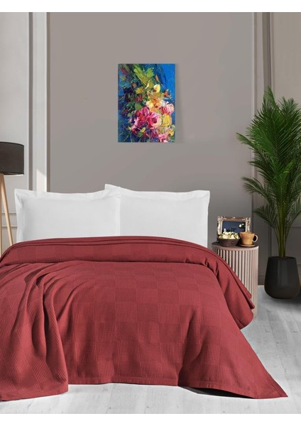 Waflle Desenli Pike, BATTANIYE,%100 Pamuk, Kalın Iplik, Yumuşak, Çift Kişilik 220 * 240