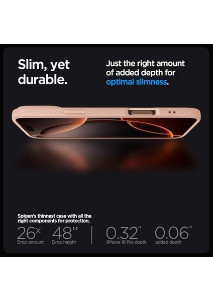 16 Pro Ince Kılıf Air Hava Kanalı Teknolojisi™ Askeri Sınıf Koruma Rose Titanium Dokulu Yüzey Kapak - ACS08692 fiyatları