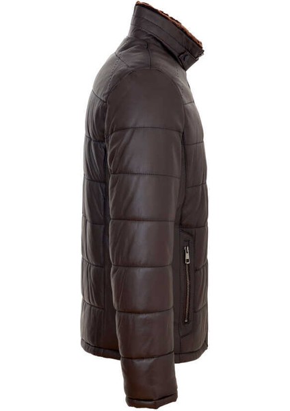 Kahve Hakiki Deri Erkek Hakiki Deri Mont - E23KDM310465-Q3I