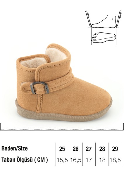 Kız Çocuk Kışlık Boğazdan Peluşlu Tek Kemer Cırt Cırtlı Ayarlanabilir Pvc Rahat Taban Ev Bahçe Okul Kreş Kısa Bot fiyatları