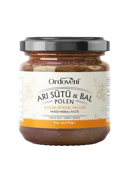 Ordoveni Doğal Arı Sütü, Bal ve Polen | Enerji ve Sağlık Için Doğal Takviye (240GR) modelleri