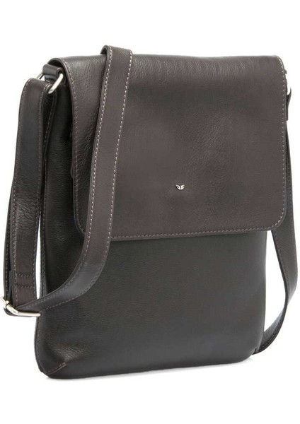 Kahve Hakiki Deri Unisex Çapraz Askılı Çanta - S1AC00002942-A87