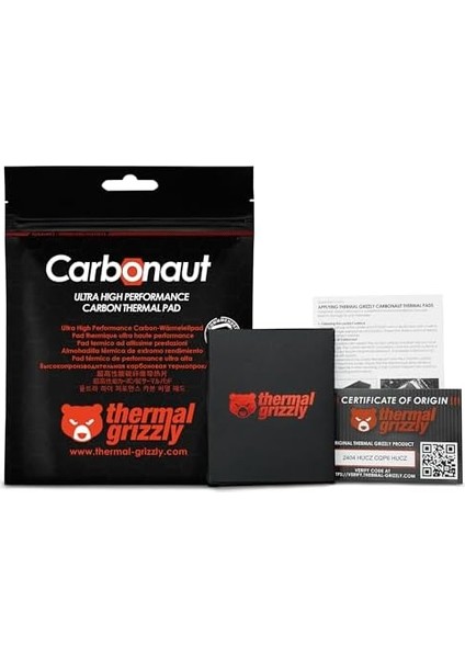 Thermal Grizzly Carbonaut - Carbon Termal Ped - Yapışmaz, Esnek ve Tekrar Kullanılabilir - Çok Yüksek Isı Iletkenliği - Elektrik Iletir! (32 × 32 × 0,2 Mm) modelleri