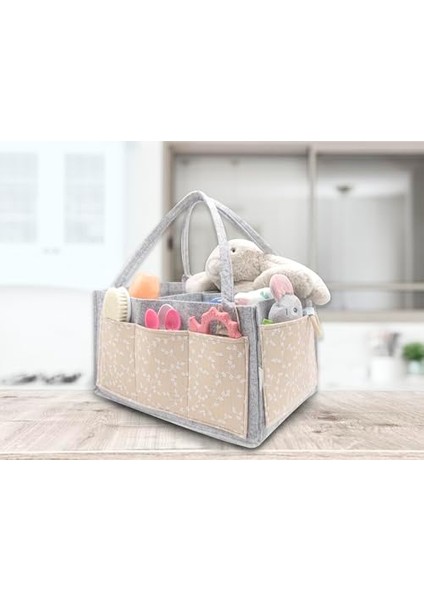 Babyjem Keçe Anne Bebek Bakım Çantası Somon Çiçek fiyatları