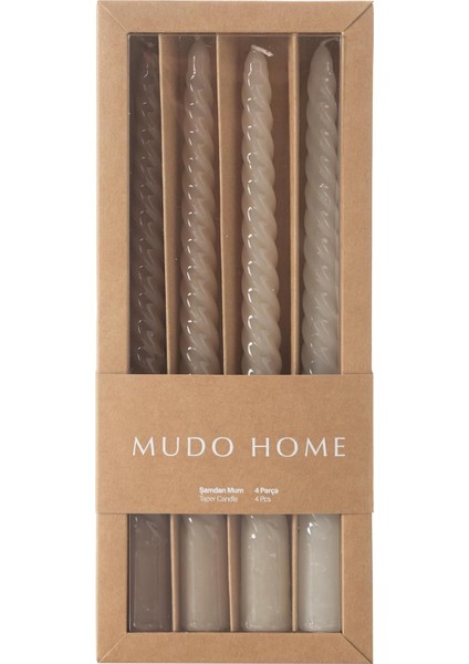 Concept 4lü Şamdan Mum Degrade Bej- 25CM