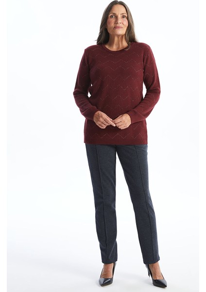 Yeni Sezon Bisiklet Yaka Desenli Kadın Triko Kazak modelleri