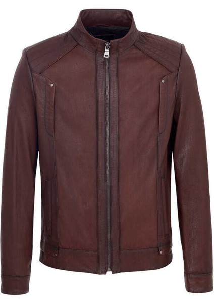 Kahve Hakiki Deri Erkek Hakiki Deri Mont - E23KDM310453-R4W