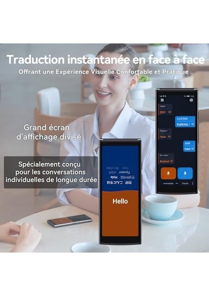 Dil Çevirmeni,%96, 18 Dilde Bağlantısız Iki Yönlü Çeviri, Yüz Yüze Çeviri, 50 Dilde Fotoğraf Çevirisi, Smart Translator 4.0, Siyah modelleri
