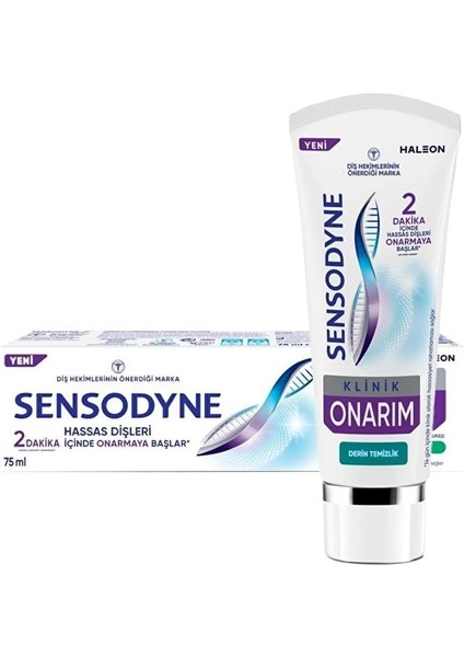 Sensodyne Klinik Beyazlık Derin Onarım Derin Temizlik Diş Macunu 75ML