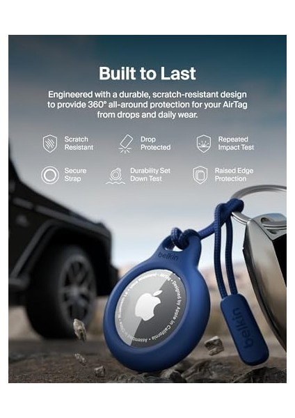 Airtag Için Anahtarlıklı Kılıf - Mavi modelleri