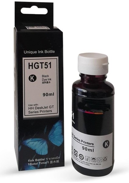 Hp Uyumlu GT51XL (X4E40AE) Siyah Mürekkep (90ML./SISE)