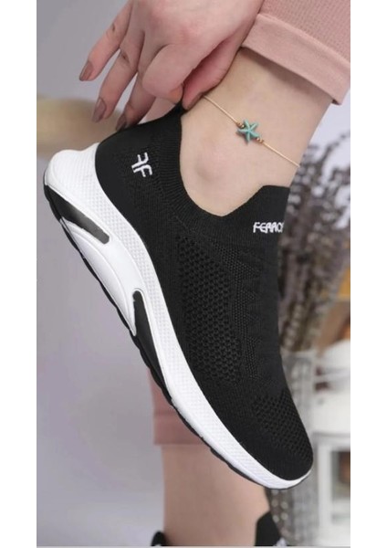 Günlük Kadın Erkek Unisex Sneaker Triko Nefes Alabilen Yürüyüş Bağcıksız Esnek Spor Ayakkabı indirimleri