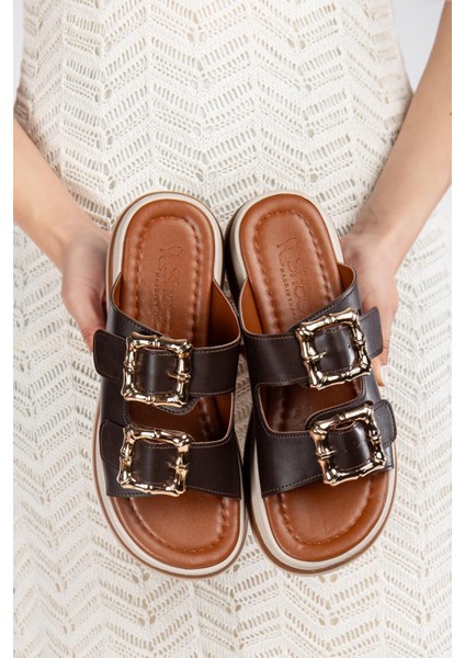 Günlük Kadın Terlik Çift Tokalı Yumuşak Rahat Ortopedik